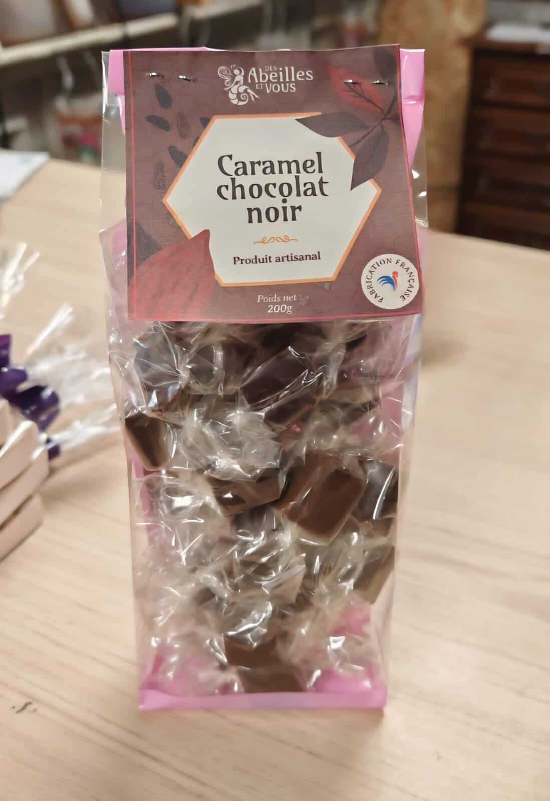 Caramel Tendre au Miel et Chocolat noir 70 %, confiserie artisanale d’Anjou