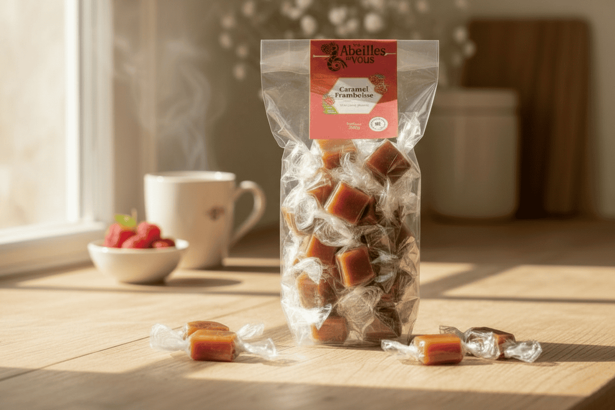 caramel à la framboise